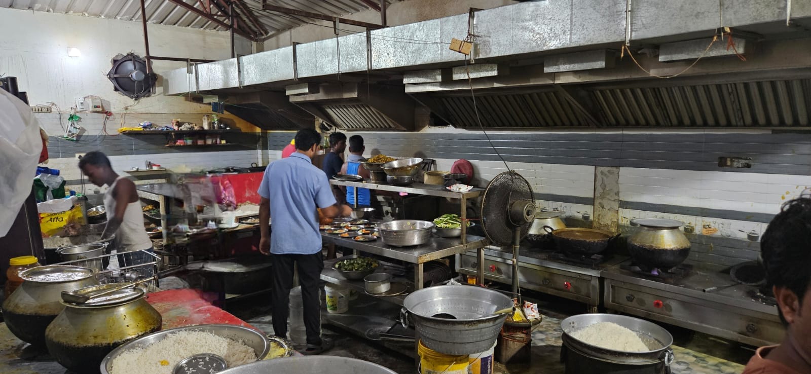Kitchen area with traditional cooking setup